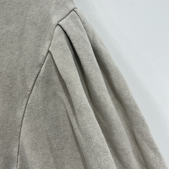 Something Navy Taupe Cotton Wash Terry 10” sleeve Sweatshirt Top size M - Picture 6 of 11